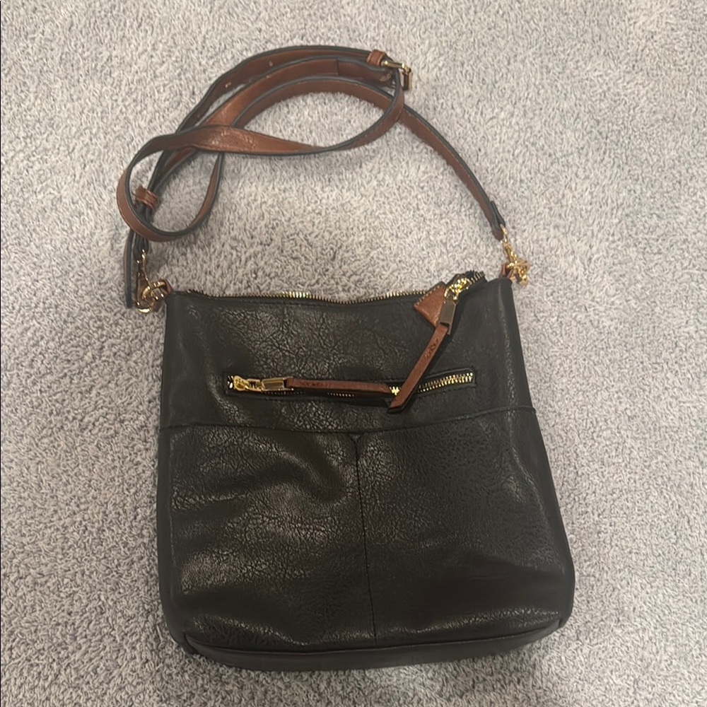 Black Leather Crossbody Bag
